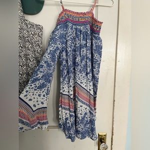 Paisley print off shoulder dress